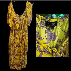 Eloquii Yellow & Lavender Floral Maxi Dress – Size 28- Worn once.